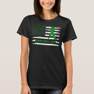 Nobody Fight Alone American Flag Mental Health Awa T-Shirt