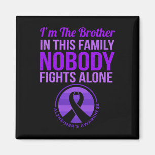 Nobody Fights Alone Alzheimerheimer's Awareness  Magnet