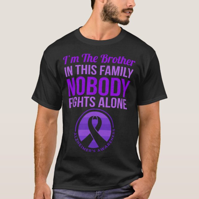 Nobody Fights Alone Alzheimerheimer's Awareness  T-Shirt (Front)