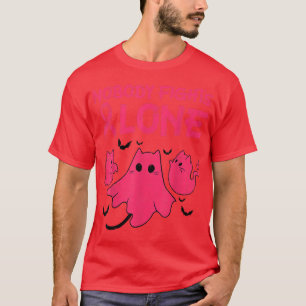 Nobody Fights Alone Boo Cats Pink Breast Cancer Aw T-Shirt