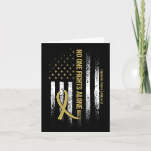 Nobody Fights Alone Flag Ribbon Childhood Cancer A Card