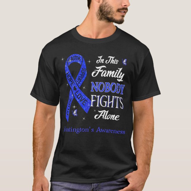 Nobody Fights Alone Huntington's Awareness T-Shirt (Front)