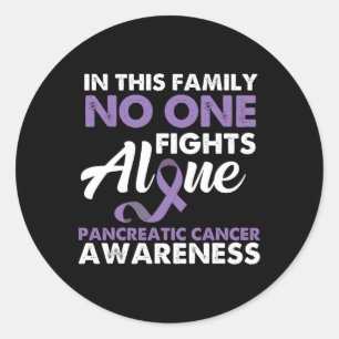 Nobody Fights Alone - Pancreatic Cancer Awareness  Classic Round Sticker
