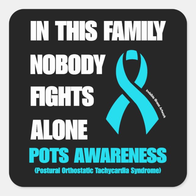 NOBODY FIGHTS ALONE...POTS SQUARE STICKER (Front)
