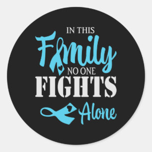 Nobody Fights Diabetes Alone Support Diabetes Awar Classic Round Sticker