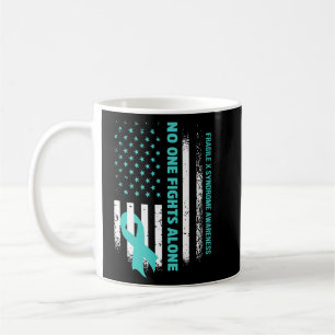 Nobody Fights Fragile X Syndrome Alone USA Flag Te Coffee Mug