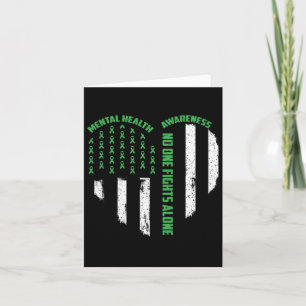 Nobody Fights Usa Flag Heart Alone Mental Health A Card