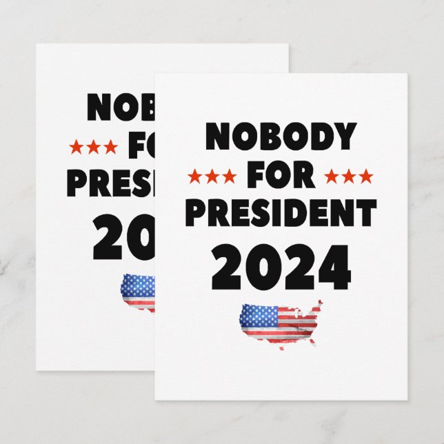 Nobody for President 2024 Enclosure Card (Front/Back)
