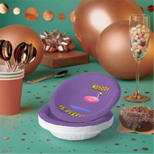Nobody Is Perfect Flamingo Party Bowls Paper Plate