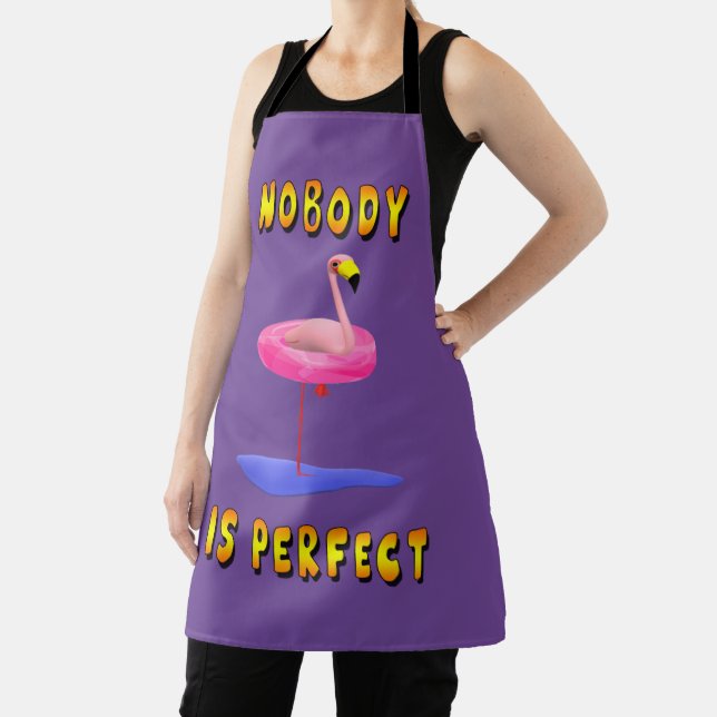 Nobody is perfect - flamingo with swimming ring apron (Insitu)