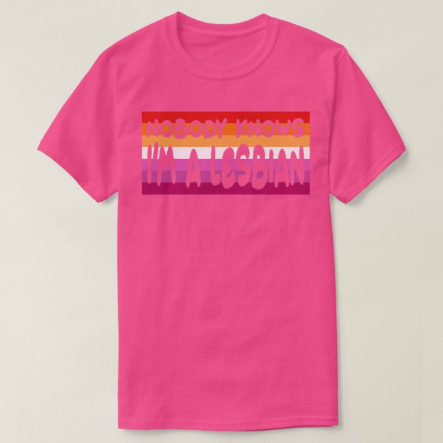 Nobody Knows Im A LGBT Q T-Shirt (Design Front)