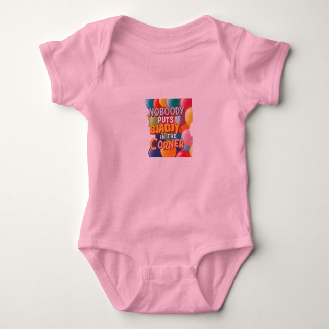 Nobody Puts Baby in the Corner" Baby Bodysuit (Front)
