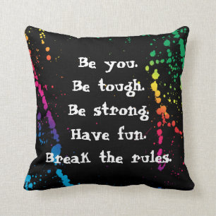 [Nobody Remembers Good Girl] Paint Splatter Black Cushion