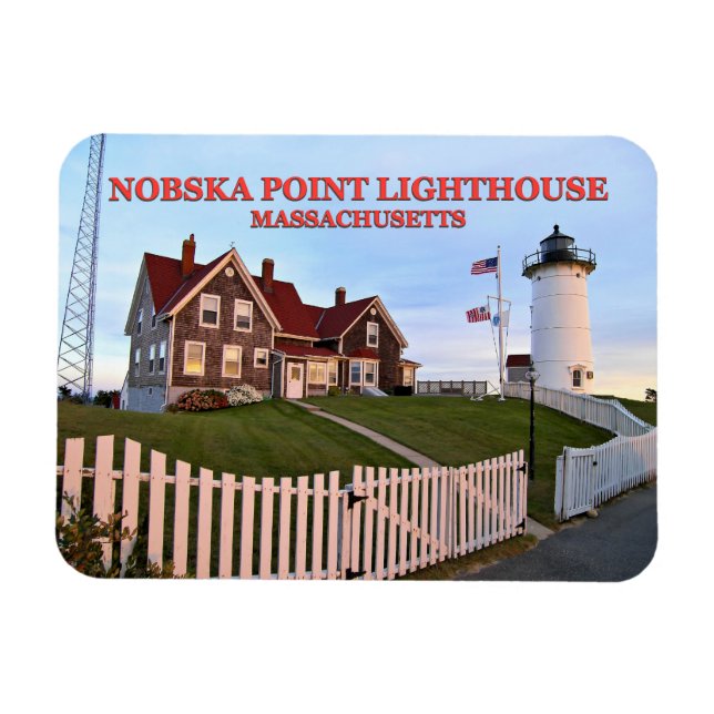 Nobska Point Lighthouse Massachusetts Photo Magnet (Horizontal)