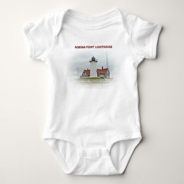 Nobska Point Lighthouse Series Baby Bodysuit (Front)