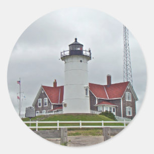 Nobska Point Lighthouse Series Classic Round Sticker