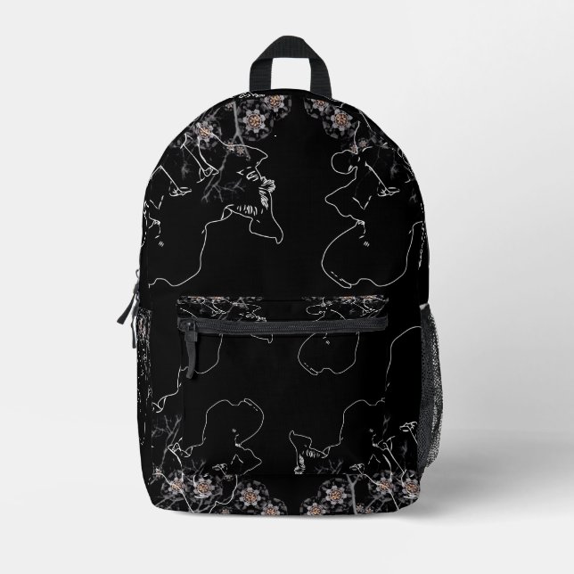 Nocturnal bloom printed backpack (Front)