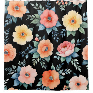 Nocturnal Bloomscape Shower Curtain