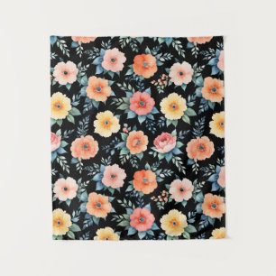 Nocturnal Bloomscape Tapestry