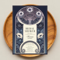 Nocturnal Blossom Floral Art Nouveau Bridal Shower