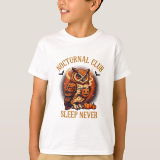Nocturnal Club Sleep Never Owl Coffee T-Shirt