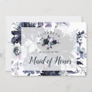 Nocturnal Floral Be My Maid of Honour Proposal Car