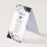 Nocturnal Floral Elegant Wedding Ceremony Program<br><div class="desc">Nocturnal Floral Watercolor Lush Flower Design with Hand Painted Stems, Vines, Leaves, Foliage. Colourful Navy blue, Dusty blue, Dark almost Black Grey, and hints of Mauve pink. With Hand Drawn Line elements, Swirly Chic Hand Lettered Brush Script Fonts, Watercolor Paint Brush Strokes, and Elegant floral Border- Folded Wedding Ceremony Program!...</div>