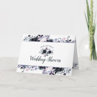 Nocturnal Floral Navy Blue Couple's Wedding Shower