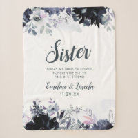 Nocturnal Floral To the Sister Heartfelt Quote