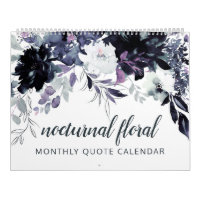 Nocturnal Floral Watercolor Your Custom Quotes