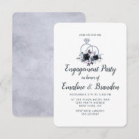 Nocturnal Floral Wedding Rings Engagement Party