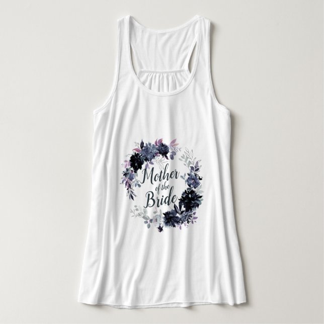 Nocturnal Floral Wreath Mother of the Bride Singlet (Design Front)
