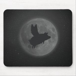 nocturnal flying pig mouse pad