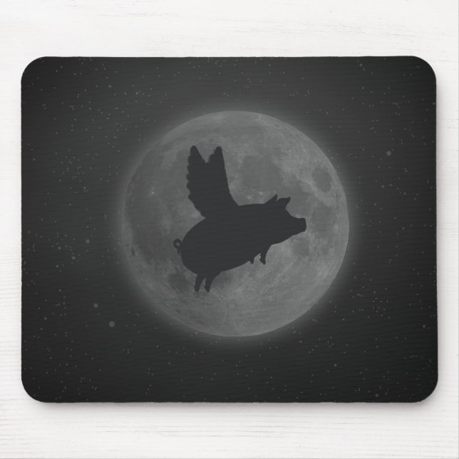 nocturnal flying pig mouse pad (Front)