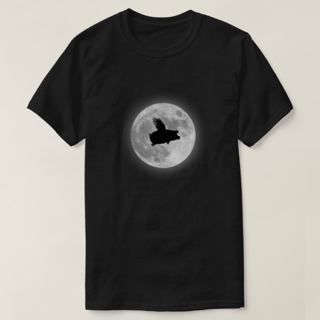 Nocturnal Flying Pig T-Shirt (Design Front)