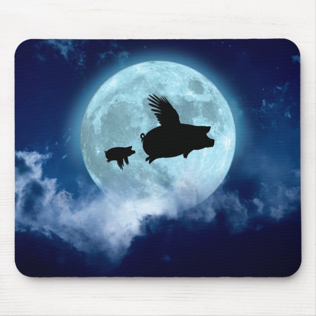 Nocturnal Flying Piglet Mouse Pad (Front)