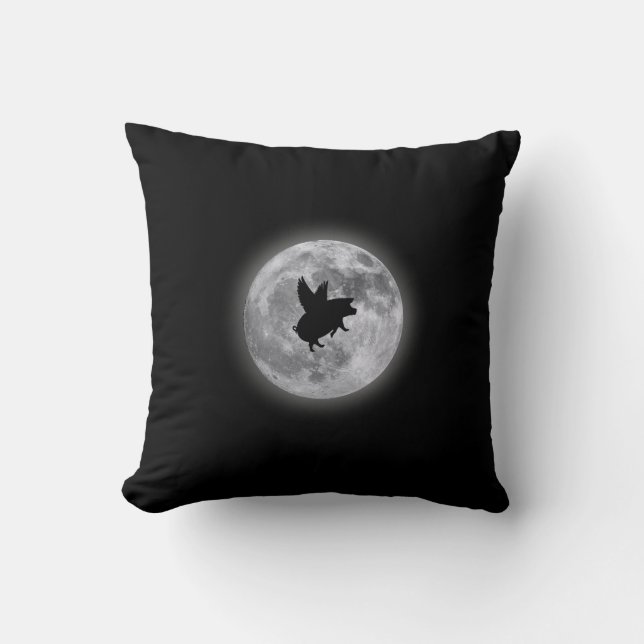 Nocturnal Flying Pigs Cushion (Front)