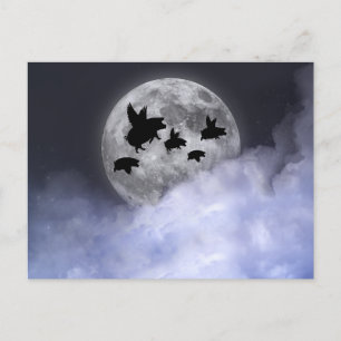 Nocturnal Flying Pigs Postcard