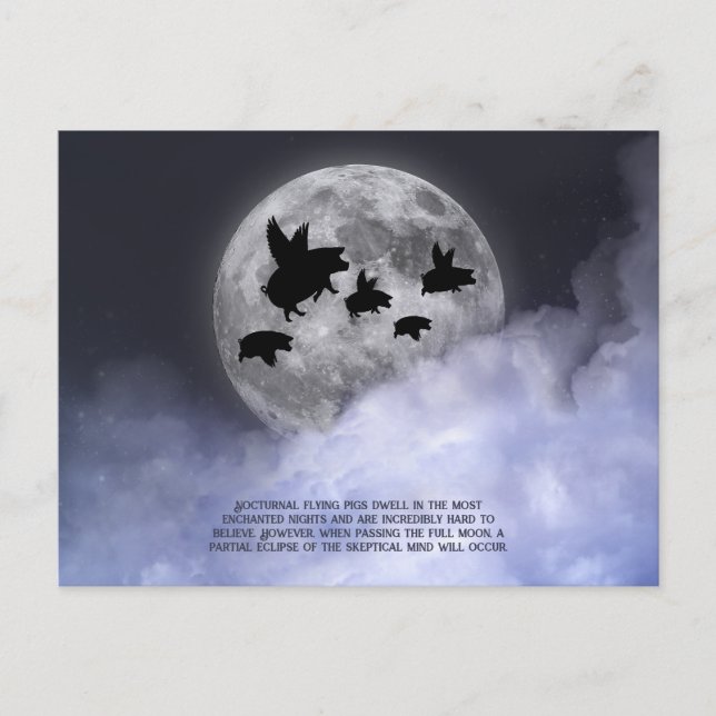 Nocturnal Flying Pigs Postcard (Front)