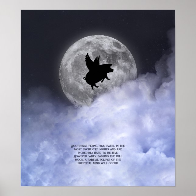 Nocturnal Flying Pigs Poster (Front)