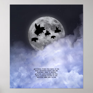 Nocturnal Flying Pigs Poster