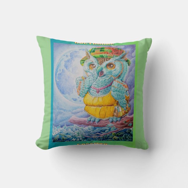  NOCTURNAL GOSSIPER throw pillow  (Front)