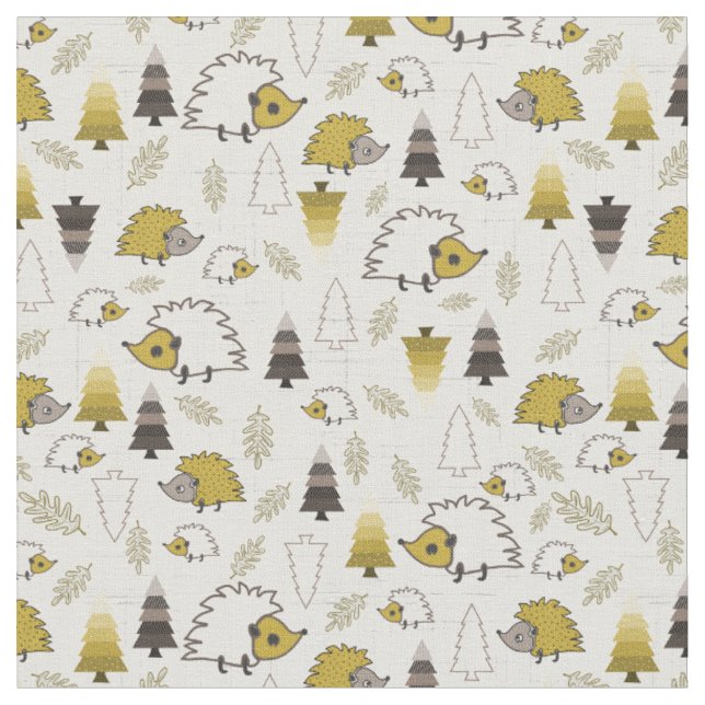 Nocturnal Hedgehogs Fun Nigh Vision  Fabric (Close Up)