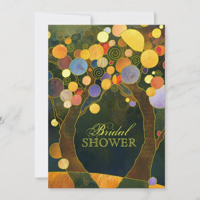 Nocturnal Love Trees Bridal Shower Invitation (Front)