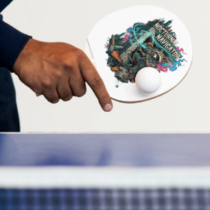 Nocturnal Navigator Racoon Long Sleeve Ping Pong Paddle