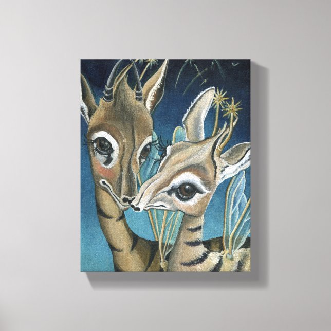 "Nocturnal Nuzzles at Nightfall" Canvas Print (Front)