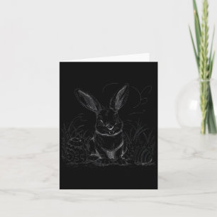 Nocturnal Rabbit Sketch Easter Men Women Youth Eas Card