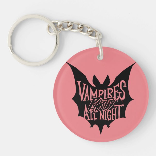Nocturnal Revelry: Vampire's Halloween Bash Key Ring (Front)