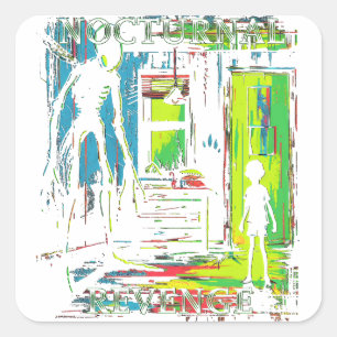 Nocturnal Revenge Alien Abduction Square Sticker