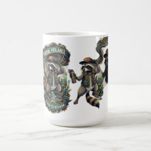 Nocturnal Vigilance Raccoon Long Sleeve Coffee Mug